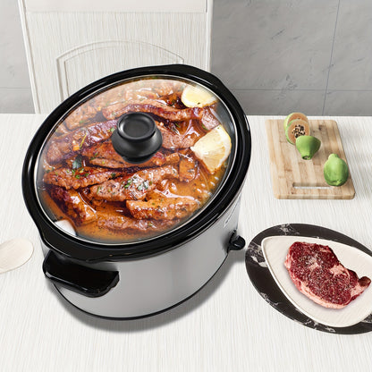 8 Quart Digital Slow Cooker - Programmable Kitchen Appliance with Timer, Heat Settings for Family Dinners, Serves 10+