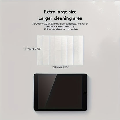 40pcs Large LCD Screen Cleaning Wipes – Gentle, Streak-Free Formula for Tablets and Smartphones – Portable and Convenient for Home, Office, Car, and Outdoors