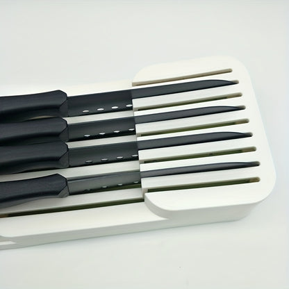 Kitchen Drawer Organizer Tray – Holds 9 Knives, Knife Block, Holder, and Storage Box, Drawer Organizer Insert