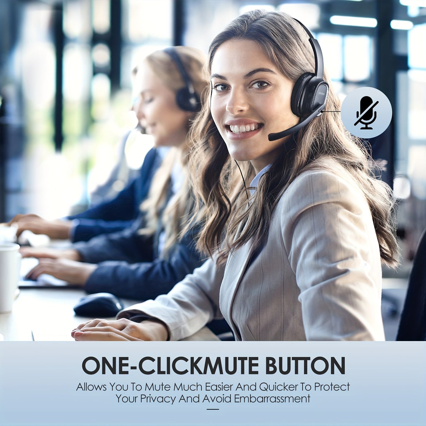 ProTruck Wireless Headset 5.2 - Crystal-Clear ENC Calls, Noise Cancellation, Long-Lasting Comfort for Office, Truck Drivers, Customer Service