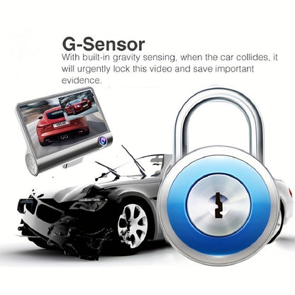 1080P Three Camera Recorder - On-Dash Cameras with Night Vision, Car DVR for Safe Driving