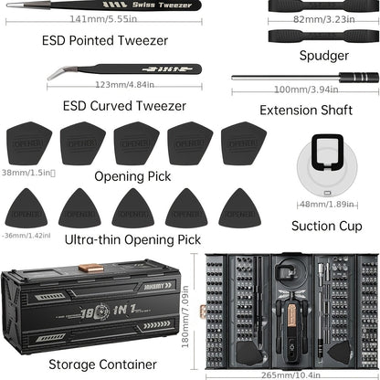 Upgraded 180-in-1 Magnetic Precision Screwdriver Set - Professional Tool Kit for PC, Laptops, Mobile Phones, Xbox, Mac, and DIY Maintenance