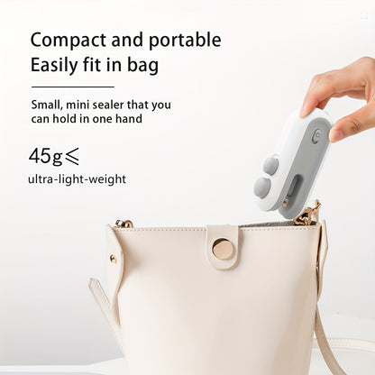 Mini Snacks Bag Sealer – Rechargeable 2-in-1 Heat Sealer with Cutter for Chips and Plastic Bags – Keeps Food Fresh, USB Rechargeable, Compact Sealing Machine