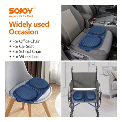 3-in-1 Foldable Butterfly-Shaped Memory Foam Seat Cushion – Portable, Medium Soft, All-Season Comfort – Durable Polyester Surface and Sponge Filling