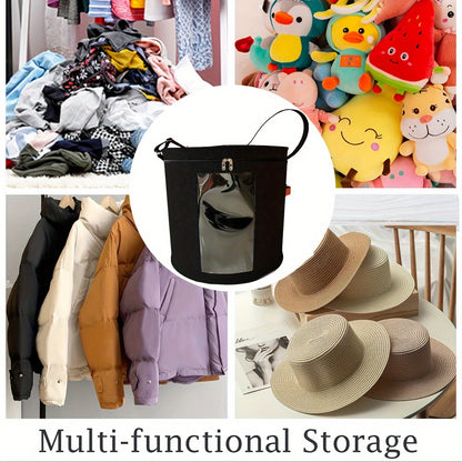 Hat Storage Box with Sturdy Handles – Space-Saving Hat Organizer for Closet, Bedroom, Home & Dorm, Ideal for Clothing & Toys