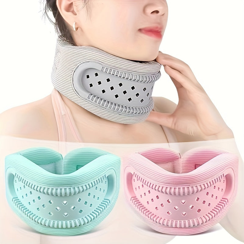Breathable Silicone Neck Support Brace – Anti-Slouch Travel and Office Neck Collar for Men and Women, Cervical Spine Alignment, Pain Relief and Swelling Reduction