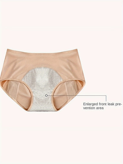 8pcs Plus Size Women's Comfortable Solid Panties - Leakproof, Breathable, Ultra-Absorbent Period Briefs for Menstrual Cycle - Soft, Stretchy, Skin-Friendly Fabric for All-Day Comfort
