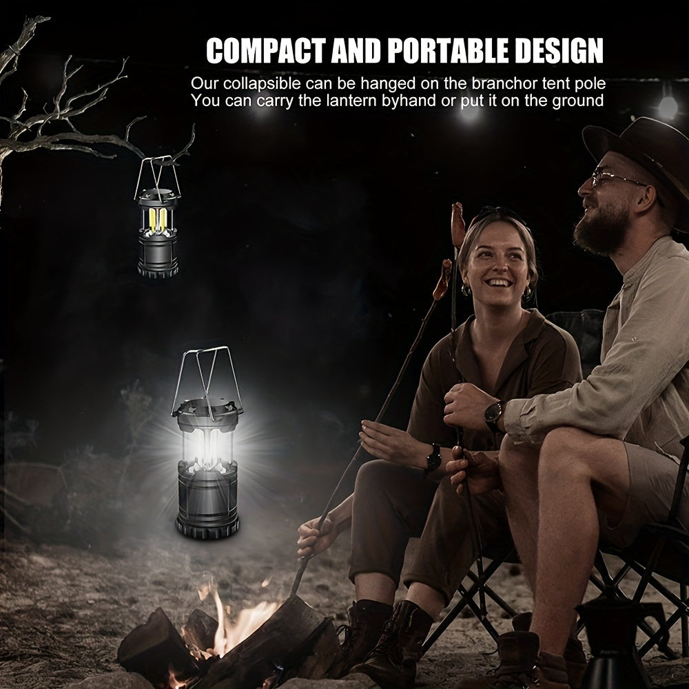 Buy 1 Get 1 Free – 2-Pack Ultra-Bright LED Camping Lanterns – Portable, Collapsible, Water-Resistant, Energy-Efficient Emergency Flashlights, Long-Lasting Battery Life ( AAA Batteries Not Included )