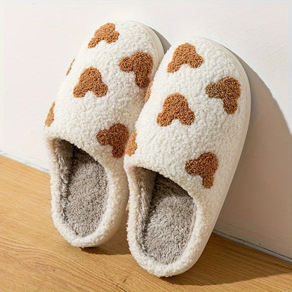 Cute Cartoon Mouse Pattern Slippers - Casual Slip-On Plush Lined Shoes, Comfortable Indoor Home Footwear