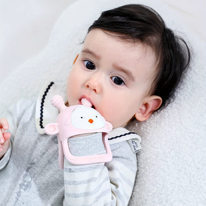 Silicone Baby Teething Toy - Never Drop Design, BPA Free, Rattling Teether for Infants 6-12 Months, Available in 1/2 Pack