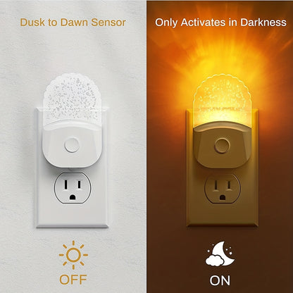 2pcs LED Night Light Plug - 8-Color Changing RGB, Dusk to Dawn Sensor, RGB Mode - Ideal Christmas Gift