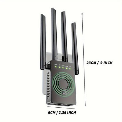 2023 Fastest WiFi Extender - Dual Band 2.4/5.8GHz Internet Booster, 1200Mbps Signal Amplifier, Covers 12,000 Sq.Ft. and Supports 100+ Devices
