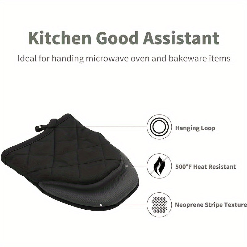 Multi-Ply Silicone Kitchen Oven Mitts - Non-Slip, Heat Resistant Gloves for Cooking and Baking - Food Safe - Perfect for Graduation, Juneteenth, Labor Day, and More - Pair