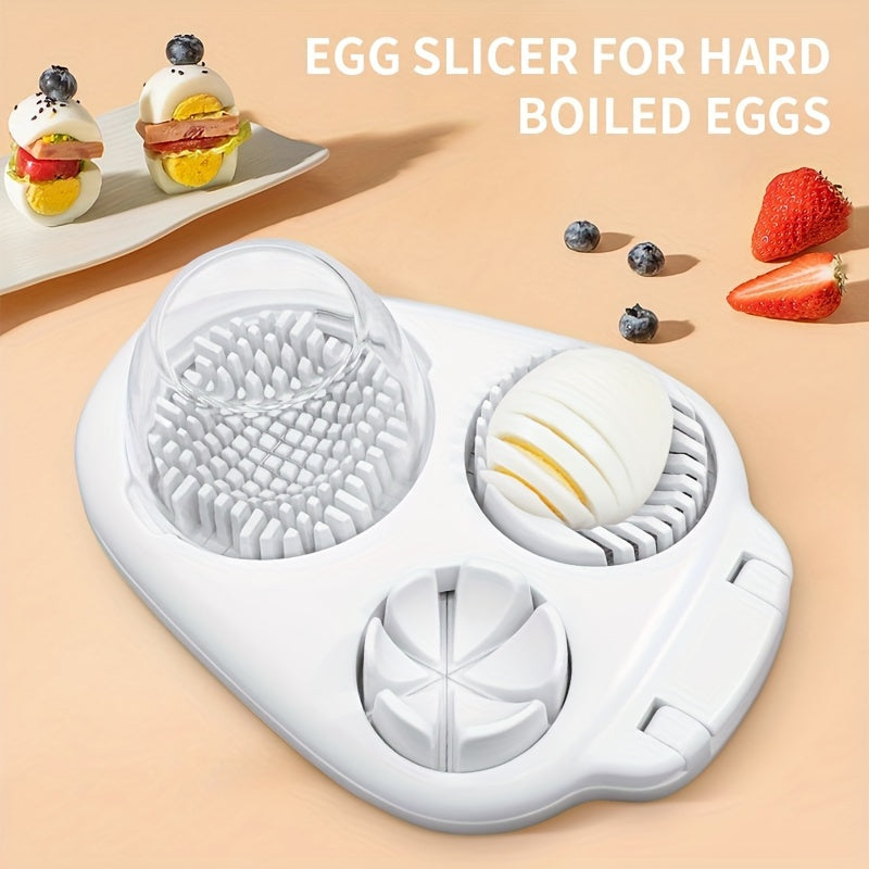 Heavy-Duty Egg Slicer - 3 Slice Modes for Hard Boiled Eggs and Dicing Fruits like Strawberries, Mushrooms, and Tomatoes
