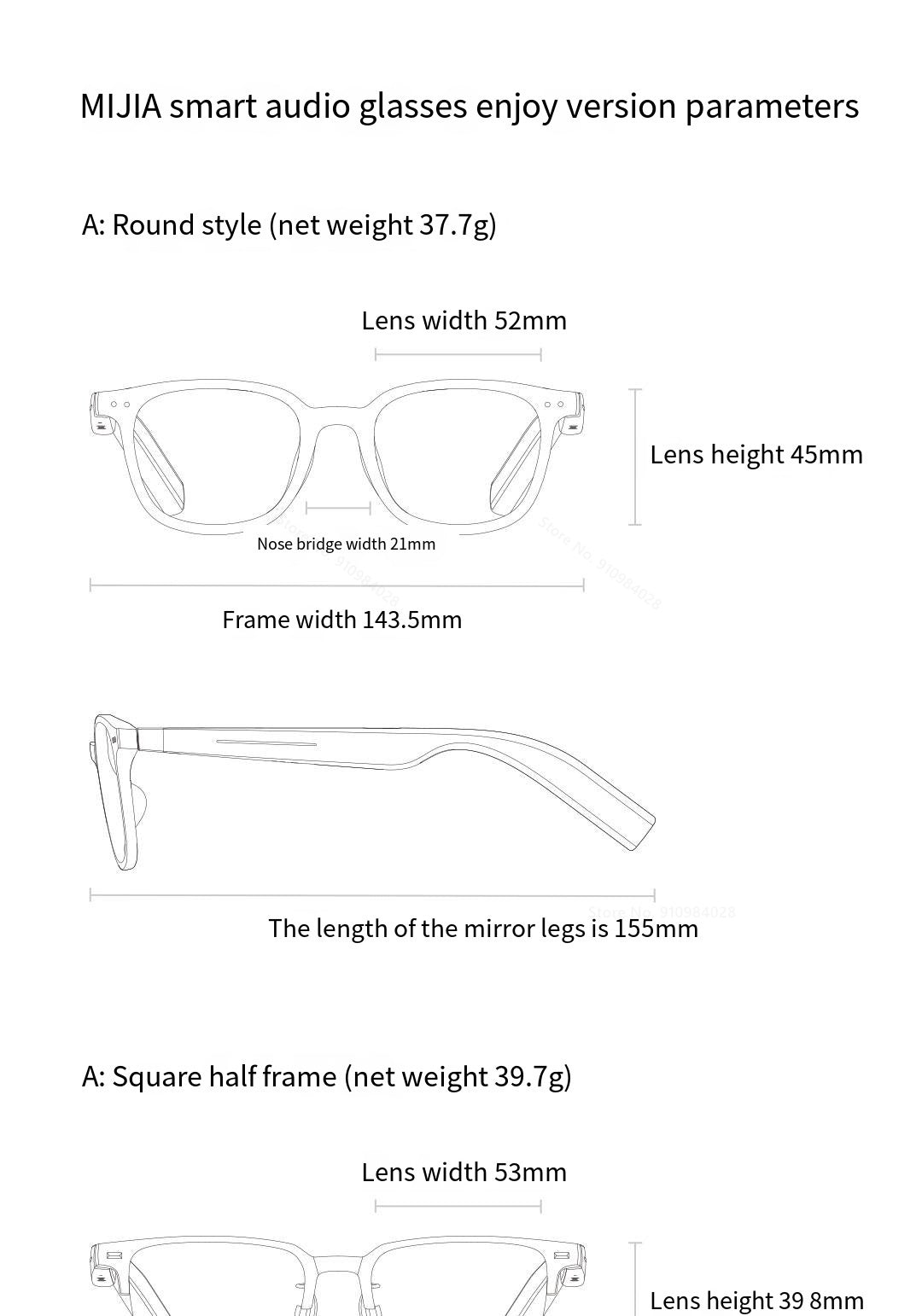Xiaomi Mijia Smart Audio Glasses Lite Joyful Edition — Bluetooth 5.2 Headset with Noise Reduction, Ultra-Long Standby & Detachable Design