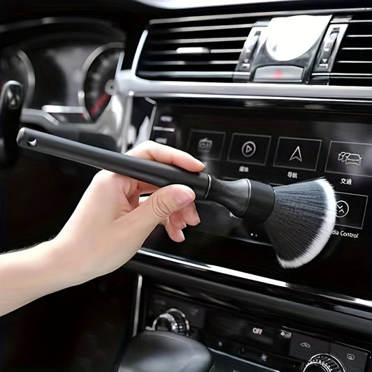 Premium Car Interior Detailing Brush - Soft Bristle Dusting Brush for Dash and Interior Cleaning (Black)