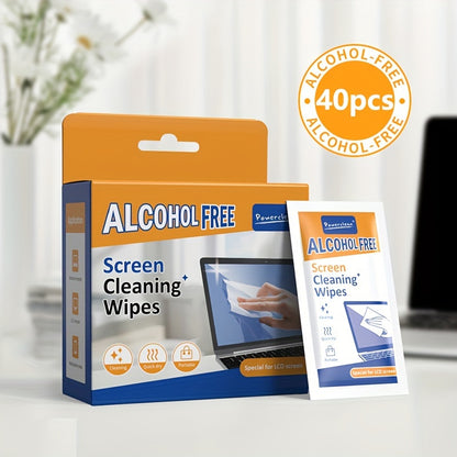 40pcs Large LCD Screen Cleaning Wipes – Gentle, Streak-Free Formula for Tablets and Smartphones – Portable and Convenient for Home, Office, Car, and Outdoors
