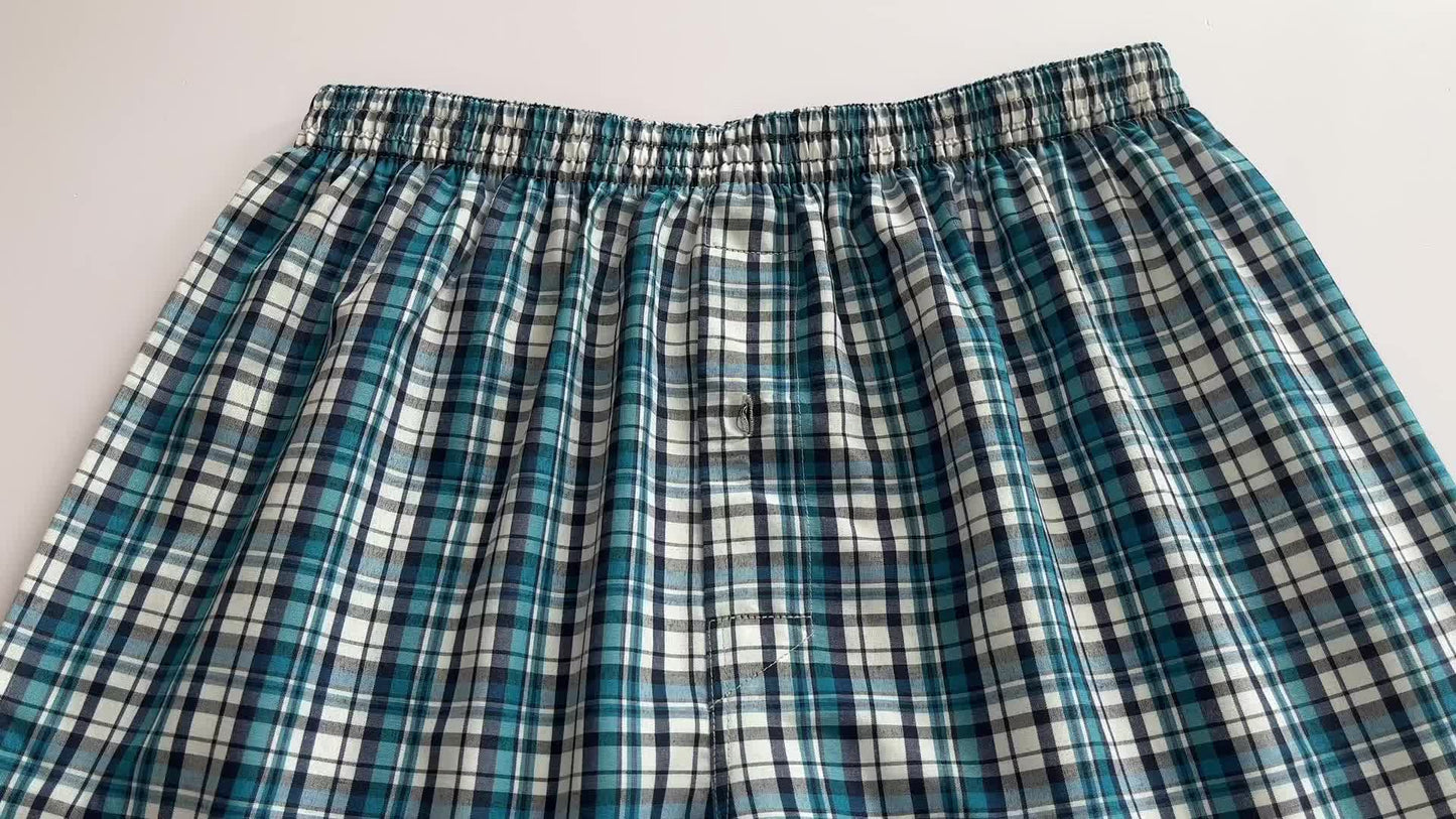 10 Pcs JupiterSecret Men's Loose Fit Cotton Blend Boxer Shorts - Elastic Waistband, Button Fly, Striped Pattern, Non-Stretch Fabric - Casual Wear for Everyday Comfort - Random Style