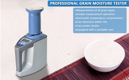 Grain Moisture Meter – LCD Moisture Tester for 20+ Grains with Weight, Density & Temperature Measurement