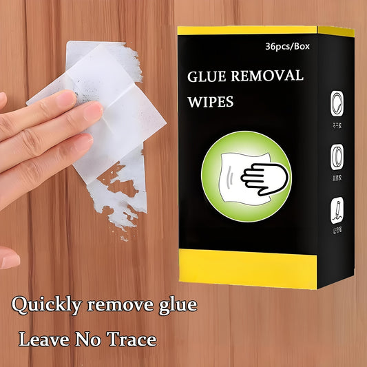 36pcs Disposable Adhesive Removal Wipes - Portable, No-Residue Cleaning for Kitchens, Bathrooms, Living Rooms and Cars