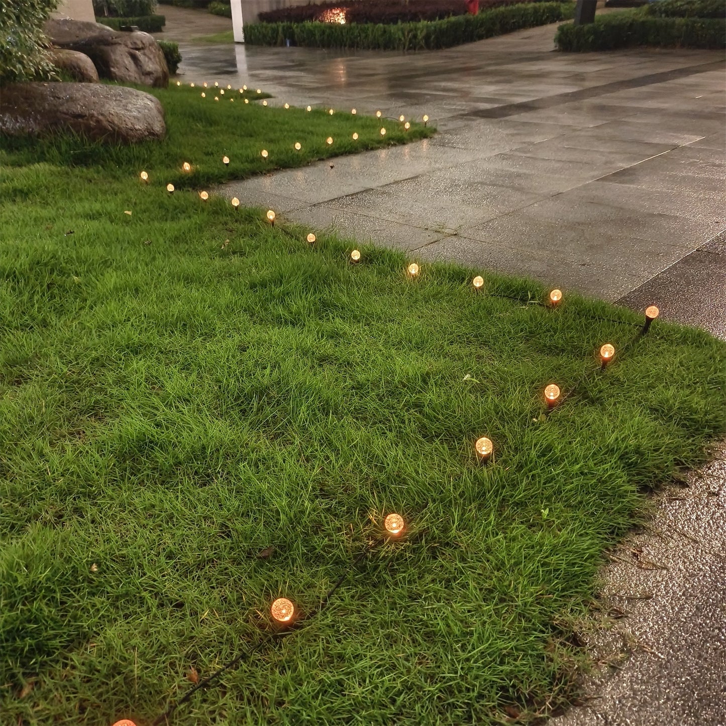 Solar Garden Path Lights - 15 LED Crystal Globe Stake Lights with Touch Control, Solar Powered, 600mAh Battery - Perfect for Garden, Camping, Independence Day, Christmas, Weddings, Parties