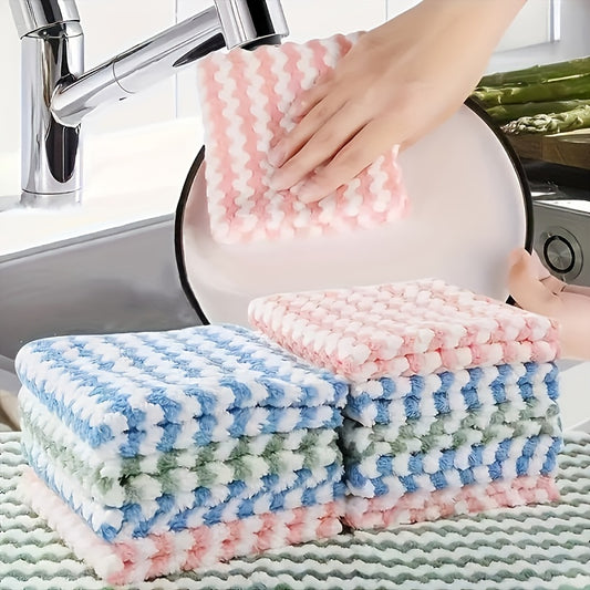 5 Pack Ultra-Soft Microfiber Dish Cloths – Super Absorbent, Machine Washable Towels – Multipurpose for Kitchen, Bathroom, Car, and Window Cleaning