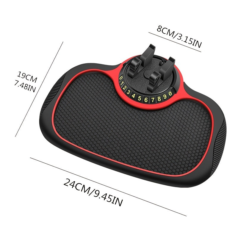 360° Rotating Car Dashboard Phone Mount - Multi-Functional Anti-Slip Mat with Universal Holder, Soft Silicone Pad and Stylish Swan Bracket for Secure Phone Placement