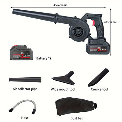 Rechargeable Cordless Leaf Blower – 2 in 1 Portable Mini Leaf Vacuum for Lawn Care, Yard, Garden, Dusting, and Pet Hair Cleaning