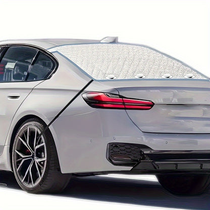 Rear Windshield Snow Cover – Ice & Snow Protection with 4 Magnetic Suction Points & 2 Fixed Hooks, Fits Most Sedans & SUVs
