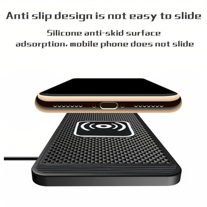 Fast Wireless Car Charger Pad - 15W Qi Certified for iPhone 11/12/13/14 Pro Max, Xs and Samsung Phones - Non-Slip, Easy Mount