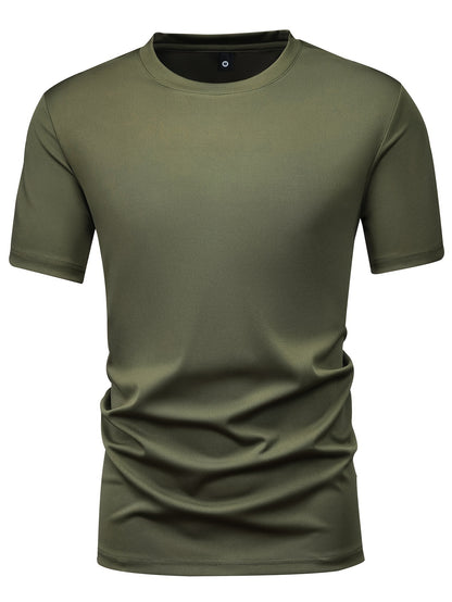 5pcs Men's Fashion Sports T-Shirts – Stylish Casual Stretch Tee Shirts with Round Neck – Comfortable & Breathable for Summer Wear – Ideal for Warm Weather, Value Pack
