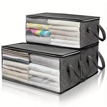 Large Capacity Clothes Storage Bag - Foldable Quilt Packing Bag with Clear Window - Household Closet Organizer