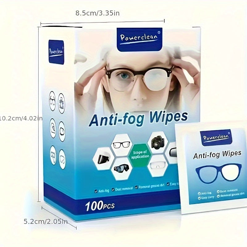 100pcs Pre Moistened Lens Wipes - Anti Fog, Quick Dry, Scratch Free for Eyeglasses, Screens, and Optical Goggles