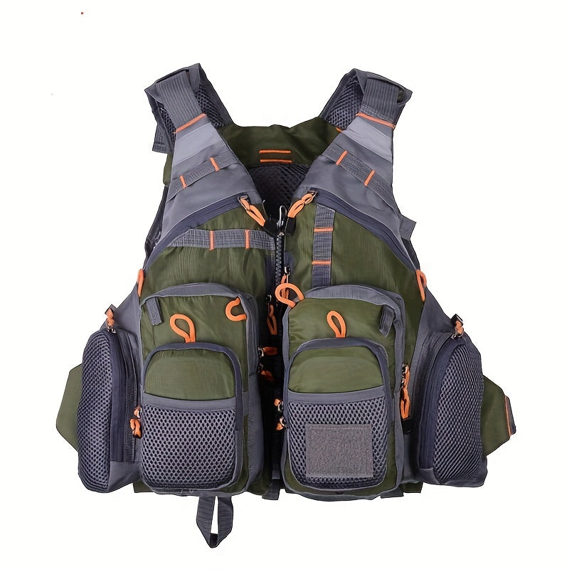 Multi-Pocket Oxford Cloth Fishing Buoyancy Vest – Breathable Mesh, Adjustable Strap, Comfortable Fit – Perfect for Fly Bass Fishing, Outdoor Activities and Water Sports for Men and Women