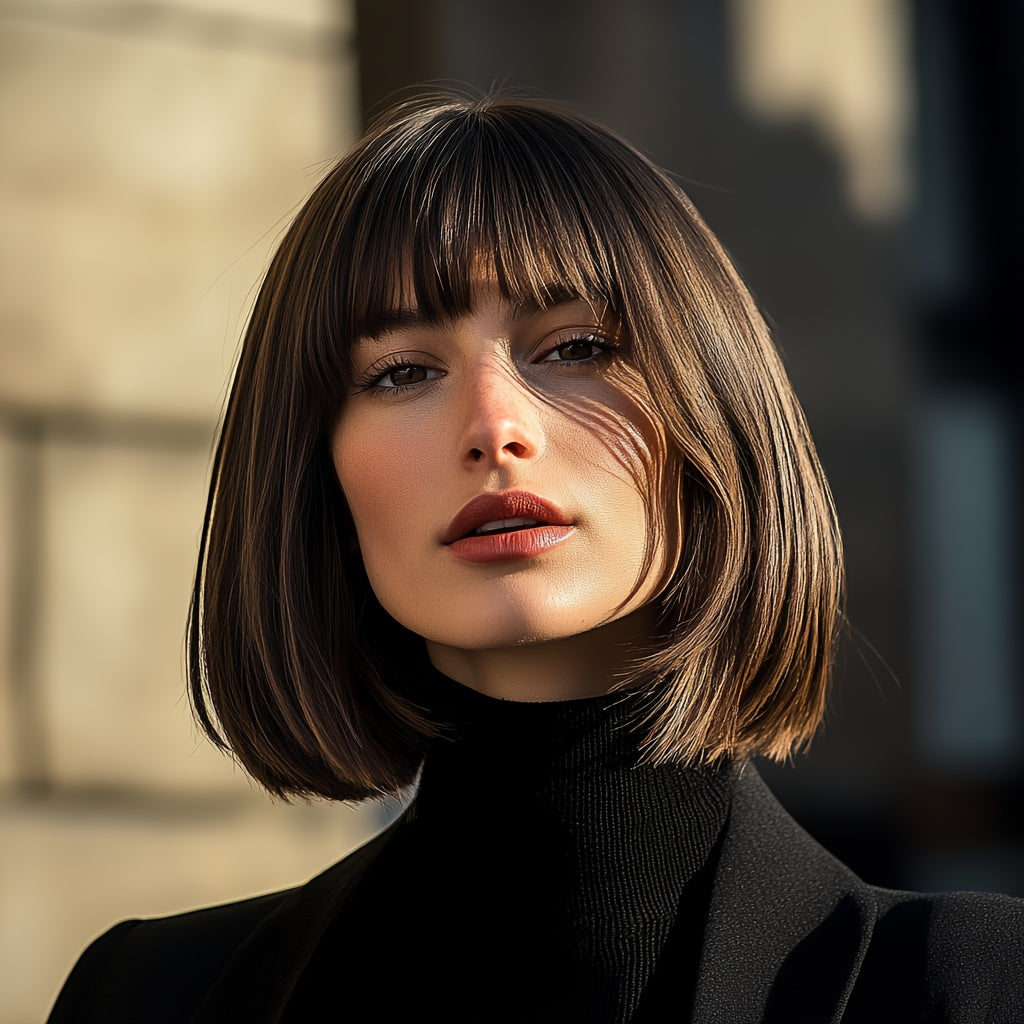 Natural Straight Brown Short Synthetic Wig - Classic & Casual 12-Inch Style, Perfect for Daily Wear