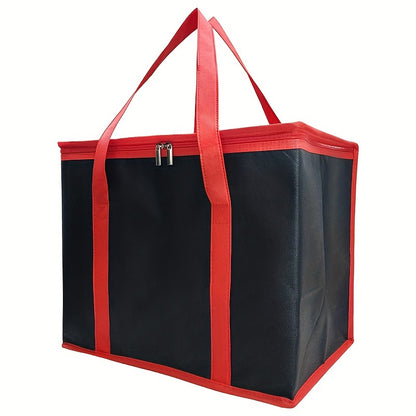 2 Pack XXL Cooler Bag | Insulated Grocery Bags for Food Delivery | Collapsible and Reusable Shopping Bags with Zippered Top | Heavy-Duty, Stands Upright