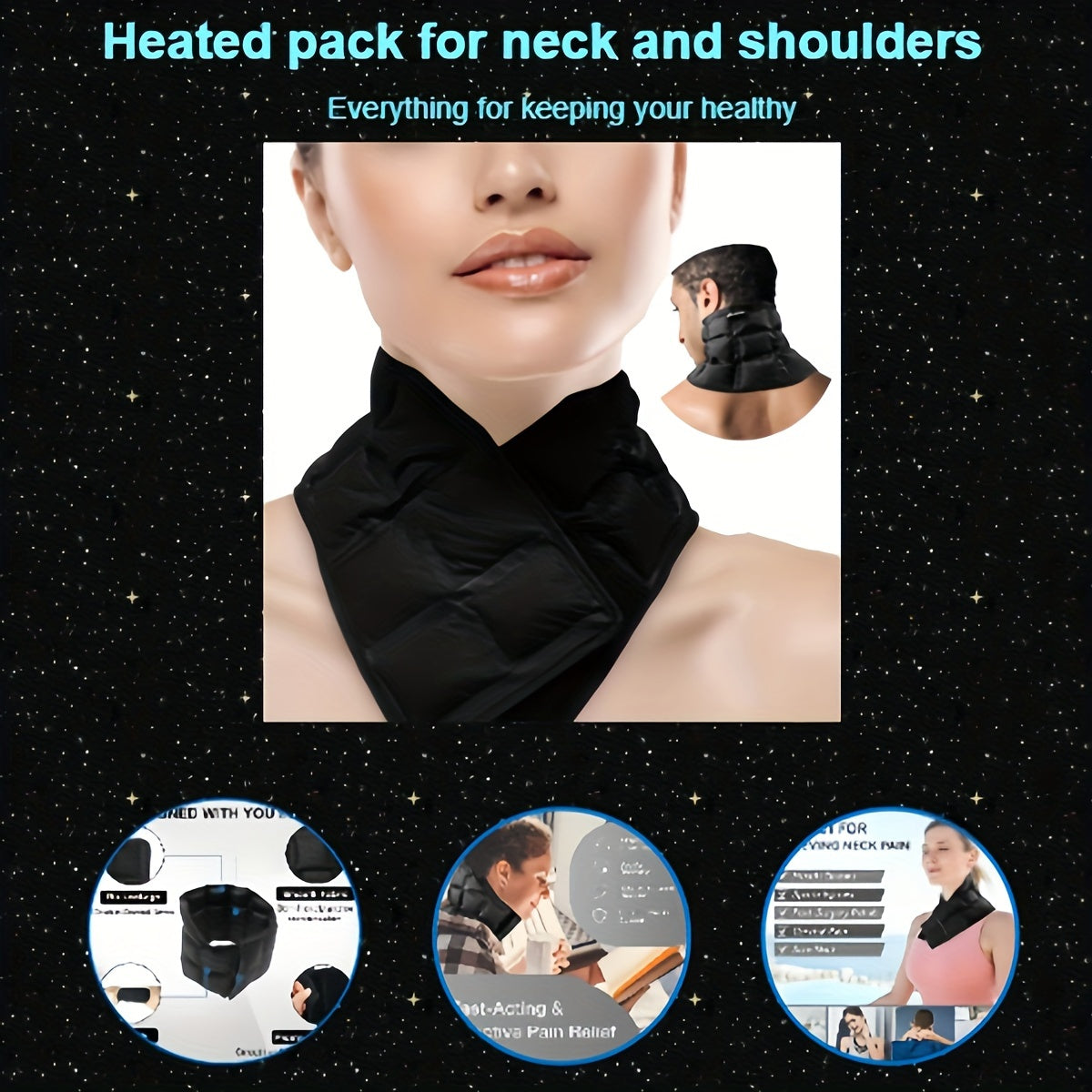 Reusable Neck Ice Pack - Hot and Cold Gel Wrap for Pain Relief, Surgery Recovery, Sports Injury, Swelling, and Bruises