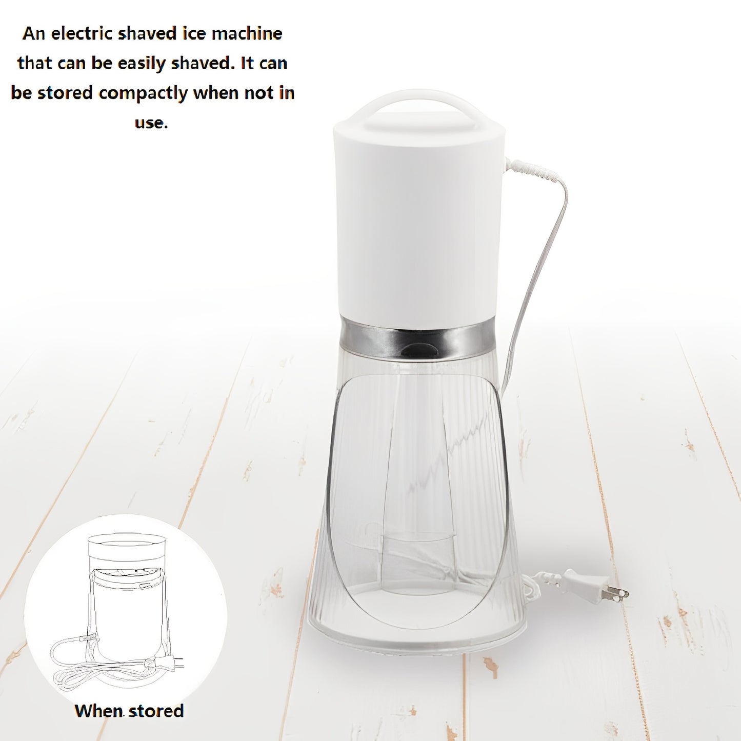 Electric Ice Shaver and Snow Cone Machine - Includes 2 Reusable 3.38oz Plastic Ice Mold Cups - Essential Kitchen Accessory