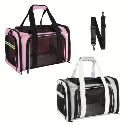 Under 15lb Collapsible Pet Carrier - Airline / TSA Approved, Soft Sided, Ventilated, Easy to Clean, Portable for Small Dogs, Kittens, and Cats - Ideal for Road Trips, Flights, and Outdoor Adventures