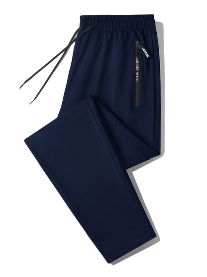 Men's 2-Pack Solid Sweatpants Set - Regular Fit and Cuffed, Letter Print, Zippered Pockets, Drawstring, Athletic Joggers for All Seasons Fitness and Gym Wear