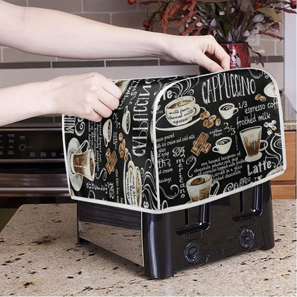 Coffee Pattern 2 Slice Toaster Cover - Dust Proof Kitchen Appliance Cover with Anti-Fingerprint Protection - Perfect Gift for Women