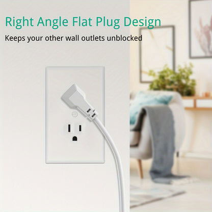 US Standard Slant Flat Plug Power Outlet – 3 Outlets & 3 USB Ports, Desktop Charging Station with 3.3ft, 5ft, 10ft Cords, Sturdy & Durable for Home, Office & Travel, Black & White