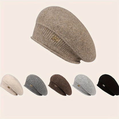 Winter Fashion Elegant Women's Knitted Wool Beret - Warm & Stylish Hat