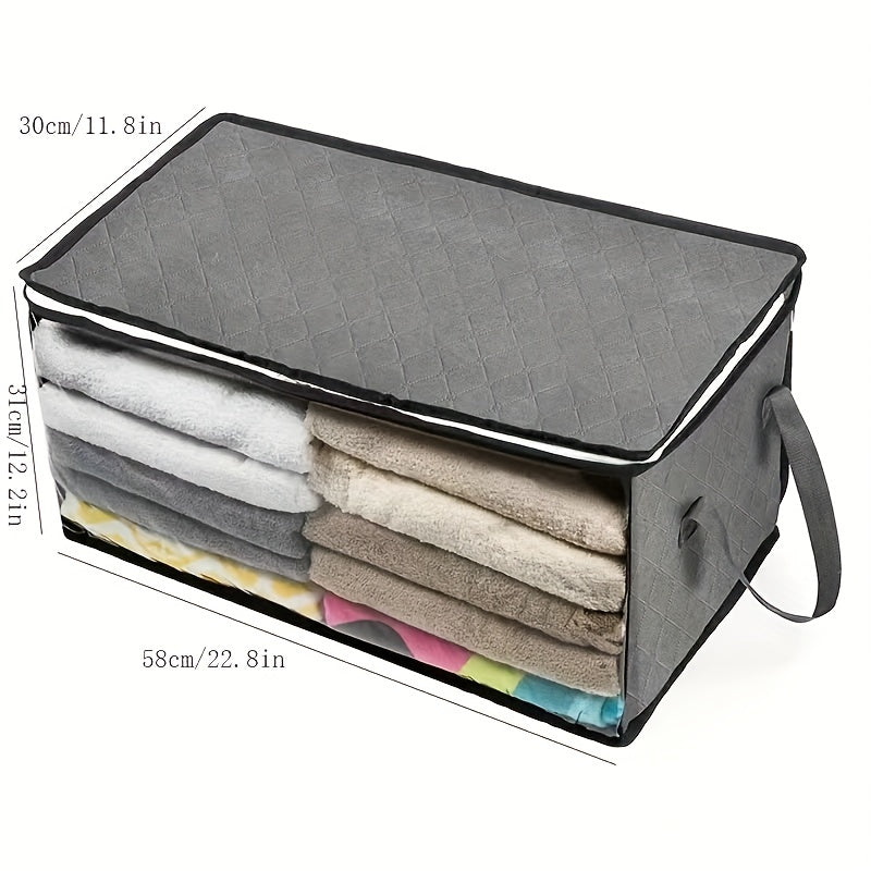 Large Capacity Clothes Storage Bag - Foldable Quilt Packing Bag with Clear Window - Household Closet Organizer