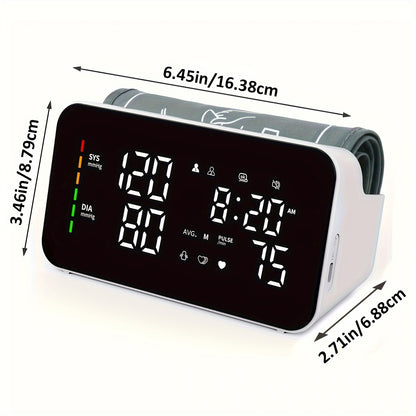 Oklar Blood Pressure Monitor – LED Display with Voice Broadcasting, Digital Cuff Machine, Includes Charging Cord