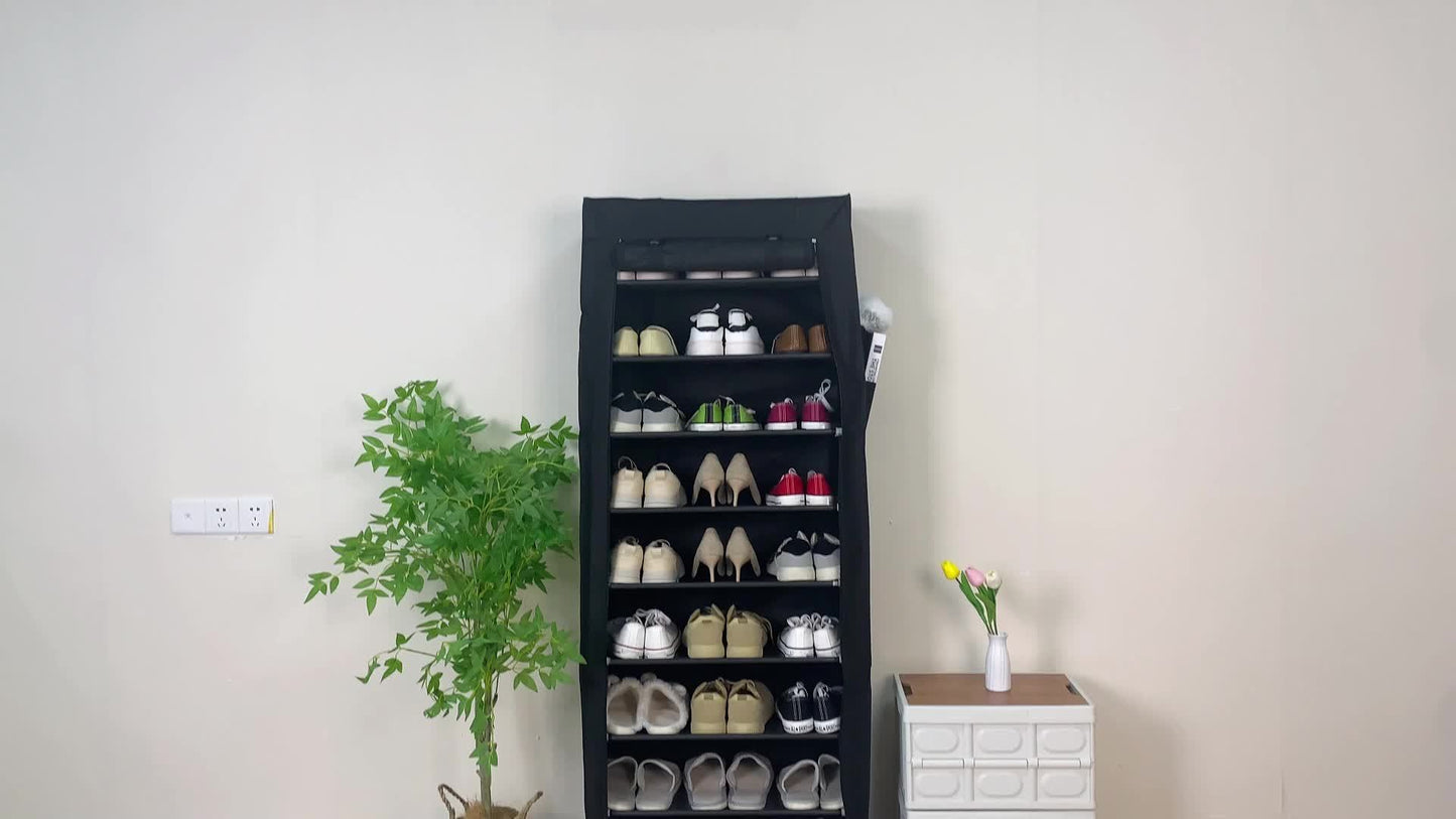 High-Capacity 9 Tier Shoe Rack Organizer with Dust Cover – Space-Saving, Easy Assembly – Stylish, Sturdy, and Durable for Household Closets and Entryways