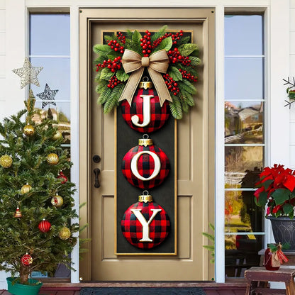 Christmas Joy Banner - Polyester 'JOY' Flag for Entryway, Holiday Wall Hanging Decor, 70x35 inches, No Electricity Required, Pack of 1