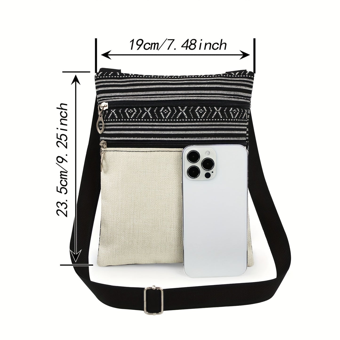 Foldable Animal Print Shoulder Bag - Women's Adjustable Strap Crossbody Travel Bag