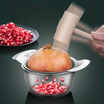 3pcs Pomegranate Peeling Tool Set - 304 Stainless Steel Deseeder, Aril Removal and Fruit Peeler for Easy Use