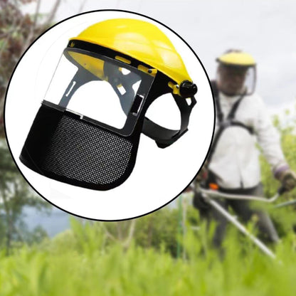 Ultimate Gardening Face Shield Helmet – Adjustable Metal & Plastic Visor, Face Guard Protection, Safety Headgear for Trimming, Weeding, Woodworking & Forestry Tasks